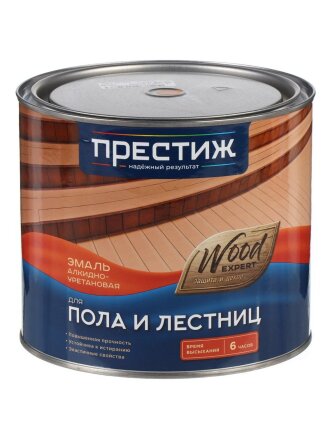 Эмаль Престиж, для пола и лестниц, быстросохнущая, алкидно-уретановая, глянцевая, светлый орех, 1.9 кг