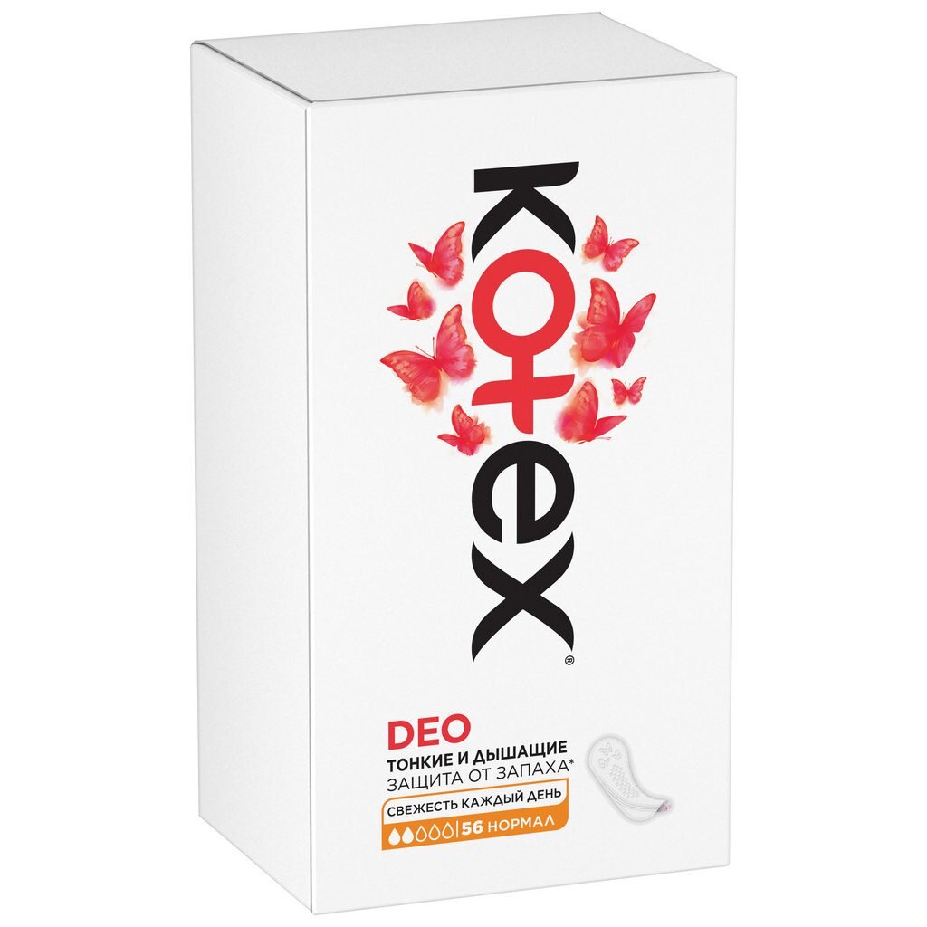 Прокладки женские Kotex, Normal Deo, ежедневные, 56 шт, 9425995