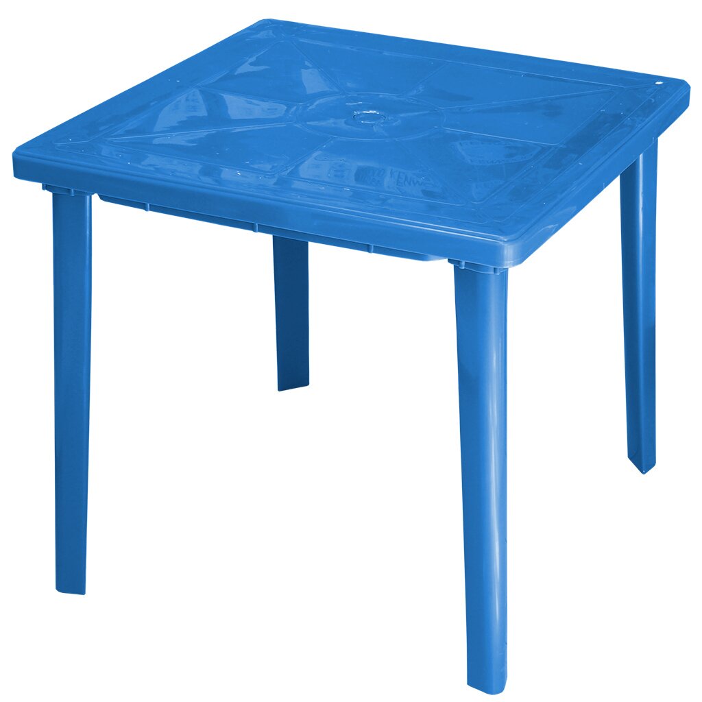 Стол пластик, Стандарт Пластик Групп, 80х80х71 см, квадратный, пластиковая столешница, синий письменный стол шведский стандарт