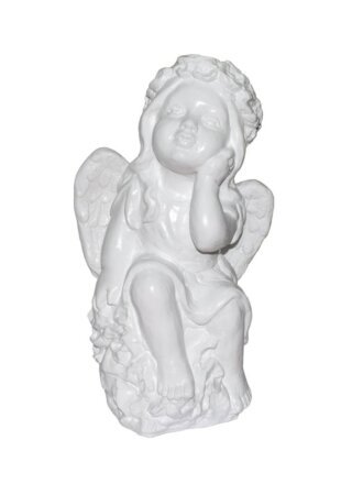 Фигурка садовая Ангел задумчивый, 24х35 см, гипс, 359