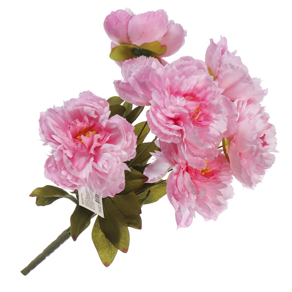 Цветок искусственный декоративный Пионы букет, 42 см, розовый, Y4-7913