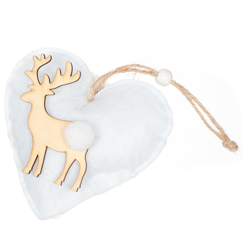 Елочное украшение Сердечко, 11х12х3 см, текстиль, SYTS-4319144