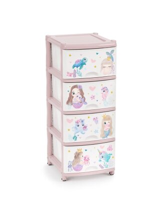 Комод детский 4 ящика, Единорог, 38х48х98 см, Альтернатива, для девочек, М1240