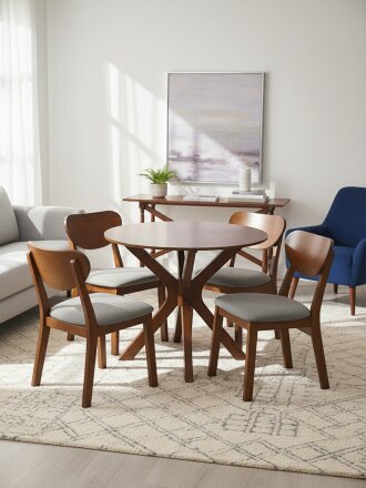 Обеденная группа 90х90 см, 4 стула, нагрузка до 100 кг, Ретро, RH 7208T