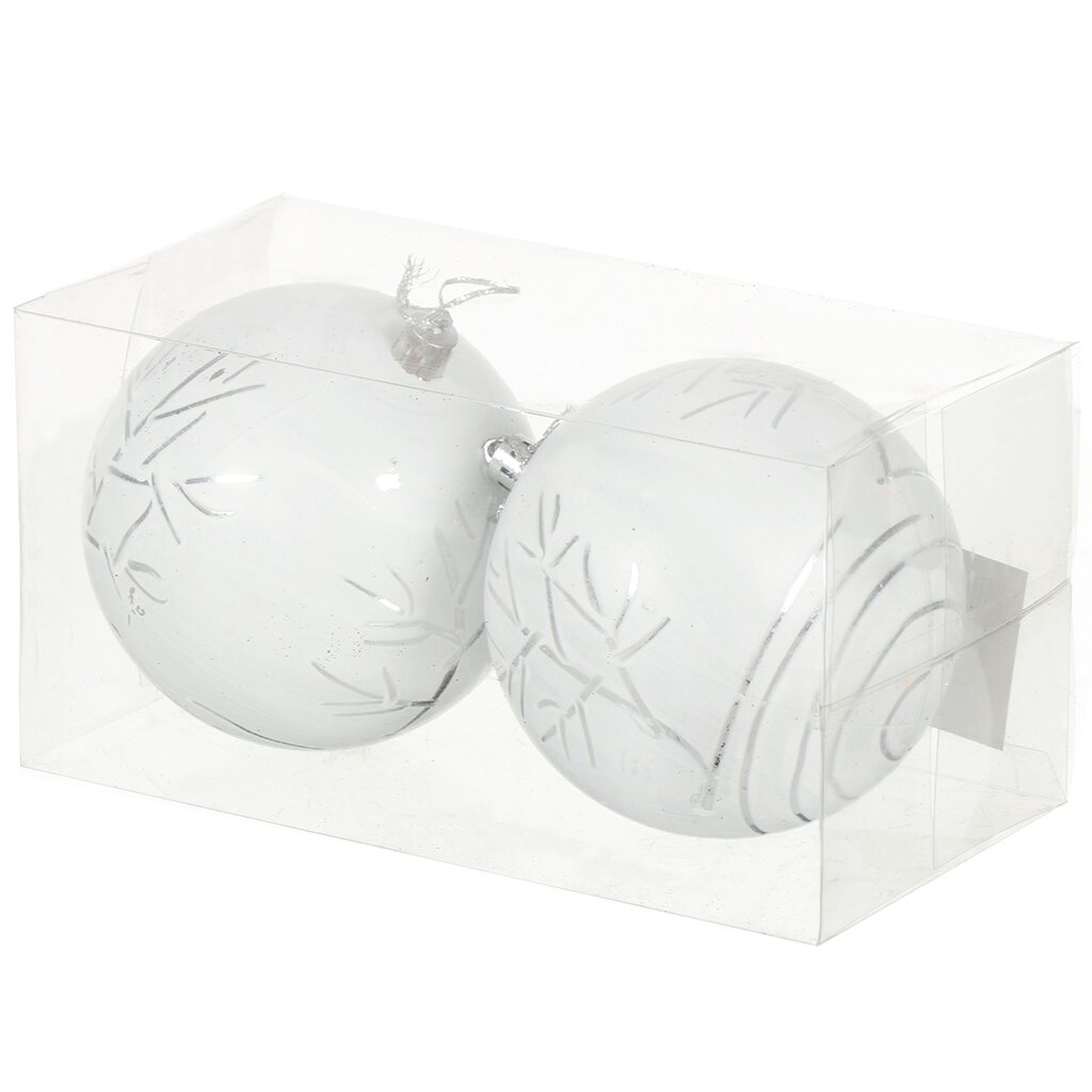 Елочный шар 2 шт, белый, 10 см, SYQD-012134