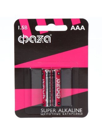 Батарейка ФАZА, ААА (LR03, 24A), Super Alkaline, щелочная, 1.5 В, блистер, 2 шт, 2858474