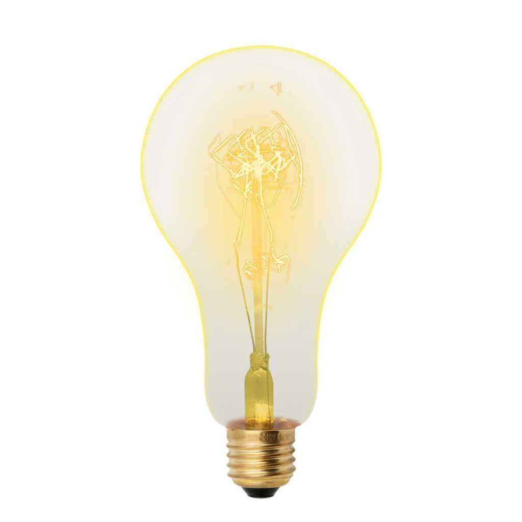 Лампа накаливания E27, 60 Вт, груша, форма нити CW, Uniel, Vintage, UL-00000477 лампа накаливания вольфрамовая синяя просто полезно
