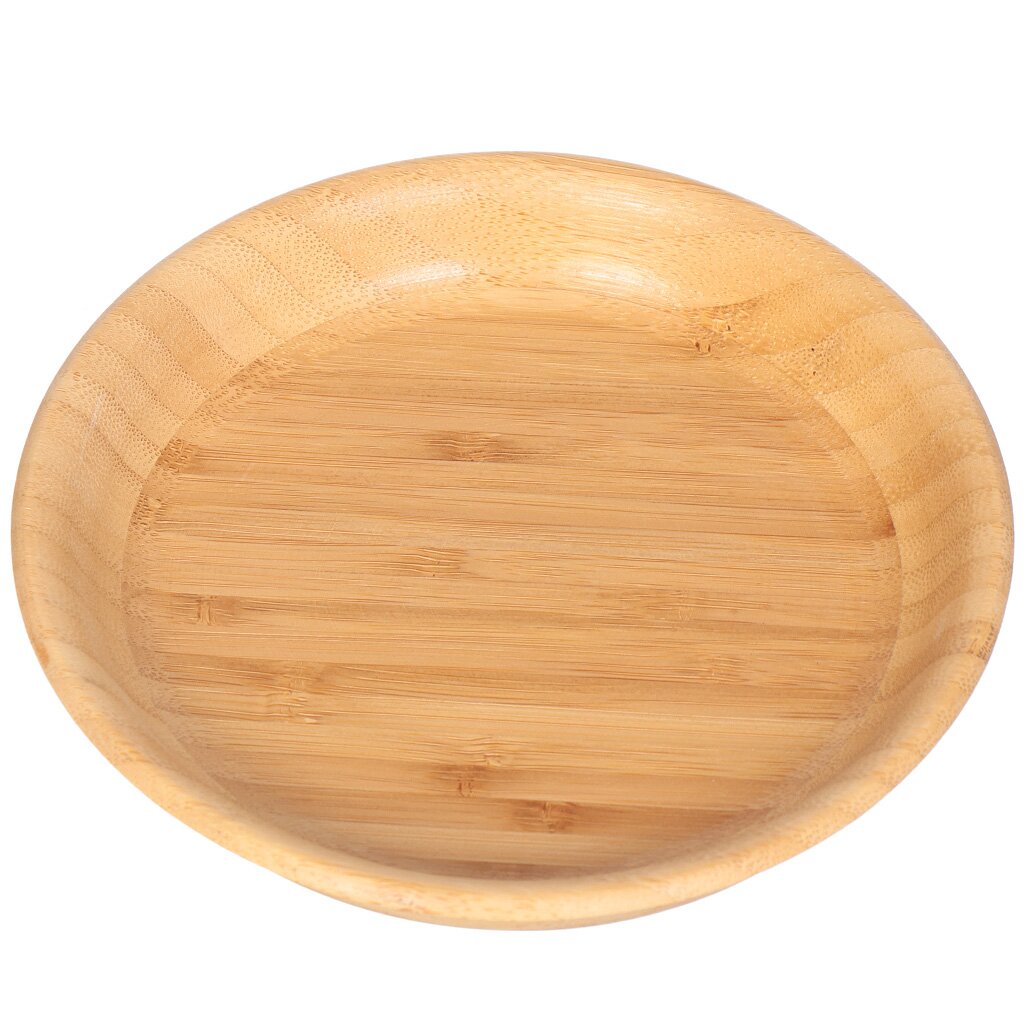 Блюдо бамбук, круглое, 18 см, бежевое, Y6-2576