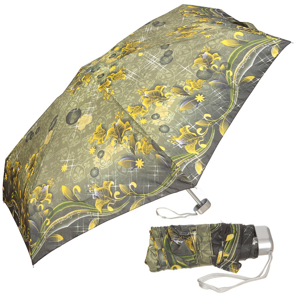 Зонт для женщин, механический, 5 сложений, 6 спиц, 16 см, 25812