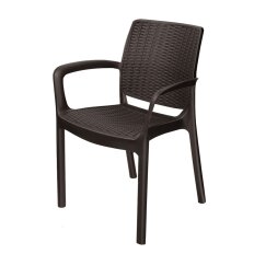 Кресло пластик, Эльфпласт, Rodos, 82х59х55 см, венге