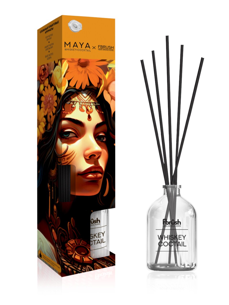 Аромадиффузор Fbrush, 50 мл, Maya, Whiskey coctail, DMAYA50-6