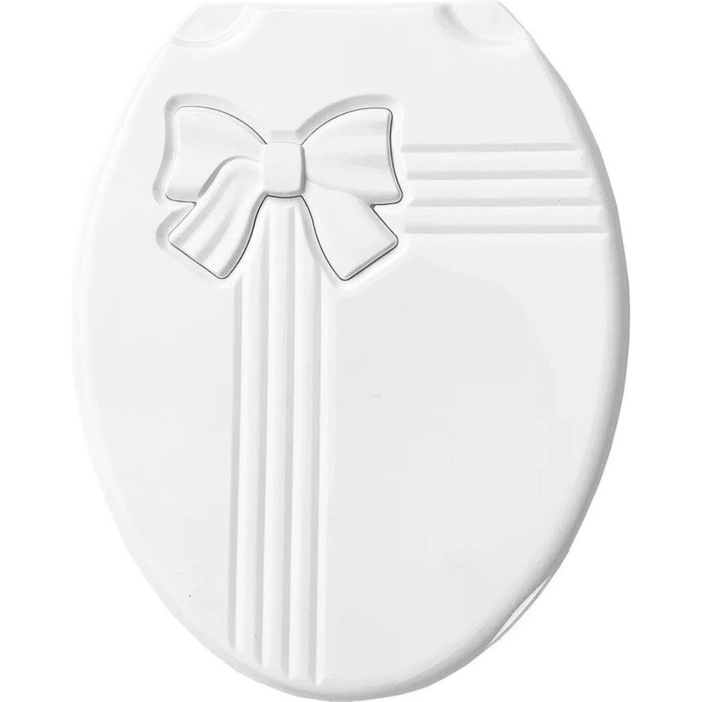 Сиденье для унитаза пластик, Бантик Lux, с детской накладкой, белое, Dogus, ЕК-404D-01 сиденье для унитаза пластик ракушки на песке белое росспласт рп 813