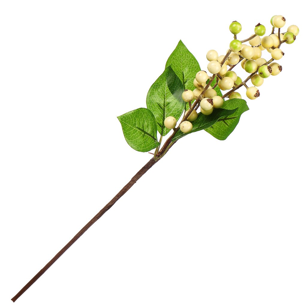 Цветок искусственный декоративный Ветвь с ягодами, 40 см, белый, Y4-7949 ок искусственный лилия 57 см белый y4 6931