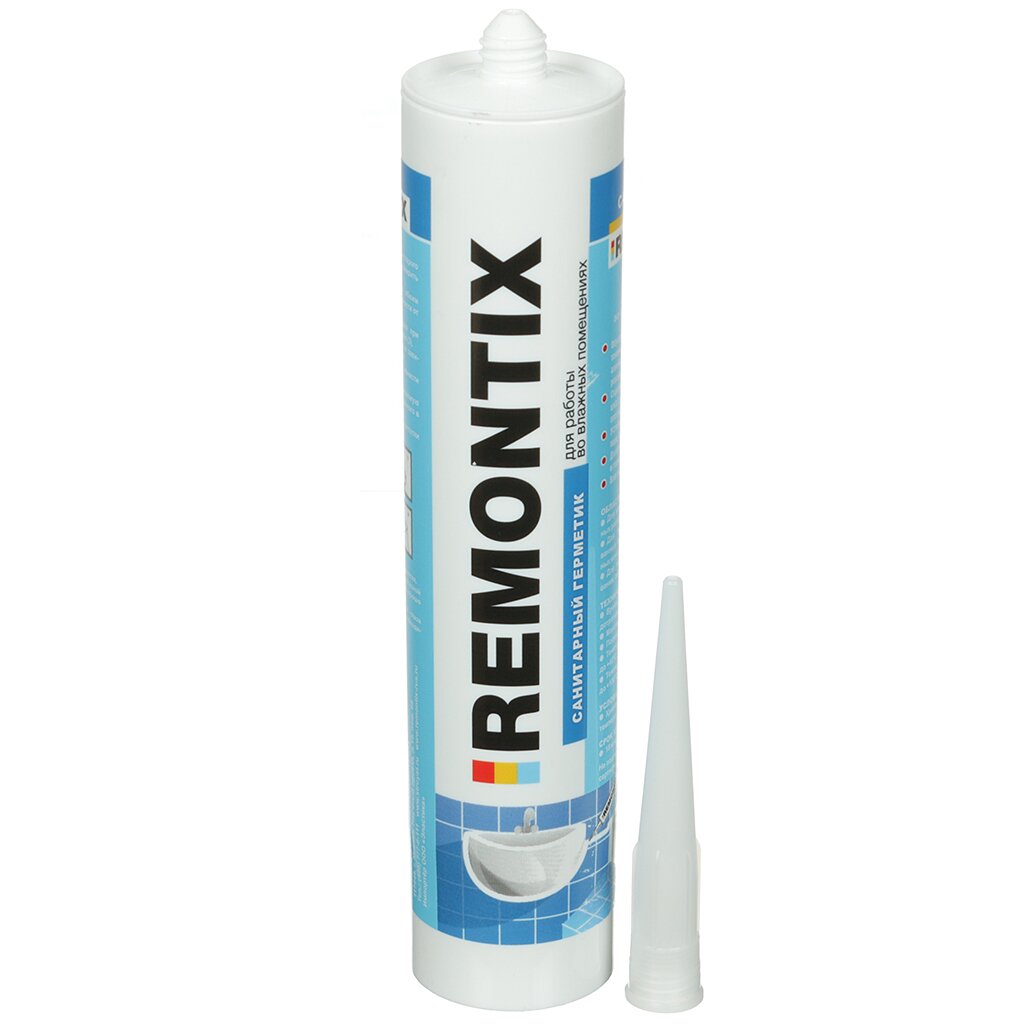 Герметик силиконовый, санитарный, Remontix, Н1611, 310 мл, прозрачный