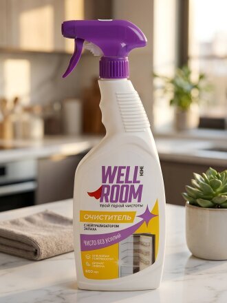 Чистящее средство для холодильника, Wellroom, с нейтрализатором запаха, спрей, 600 мл