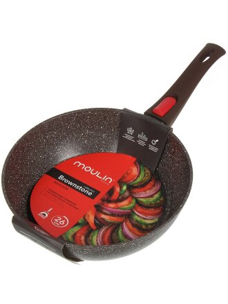 Сковорода алюминий, 28 см, антипригарное покрытие, Moulin villa, Brownstone, съемная ручка, индукция, BST-28-DI-DH