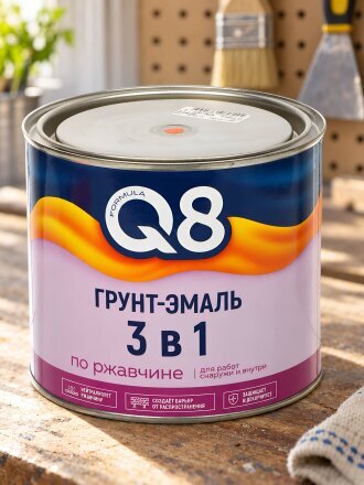Грунт-эмаль Formula Q8, по ржавчине, алкидная, оранжевая, 1.8 кг