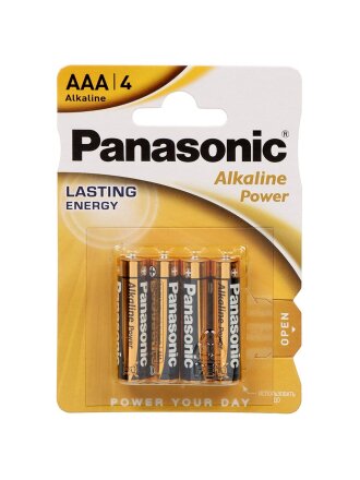 Батарейка Panasonic, ААА (LR03, 24A), Alkaline Power, щелочная, 1.5 В, блистер, 4 шт