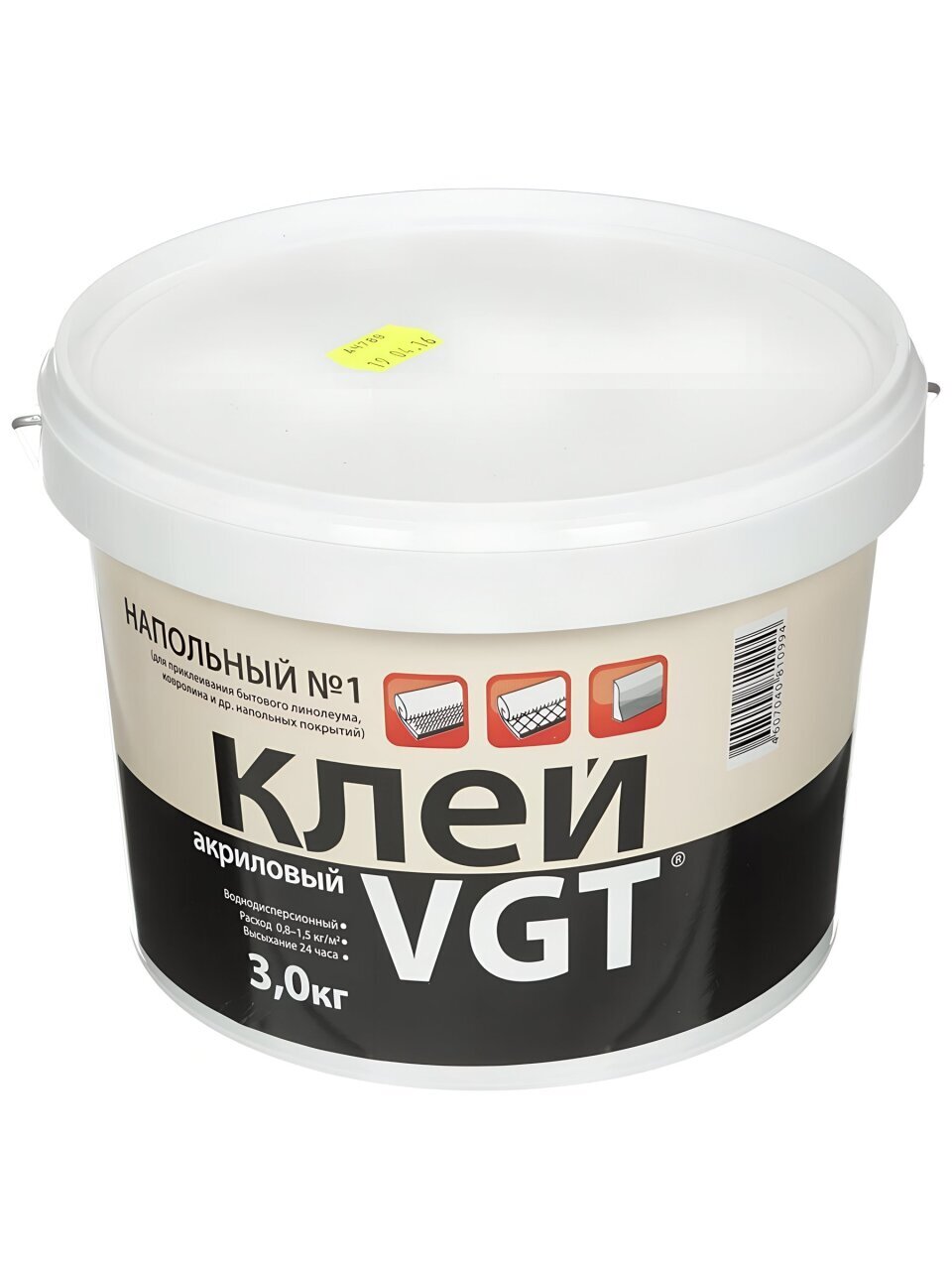 Клей VGT, напольный, водостойкий, однокомпонентный, 3 кг, Эконом
