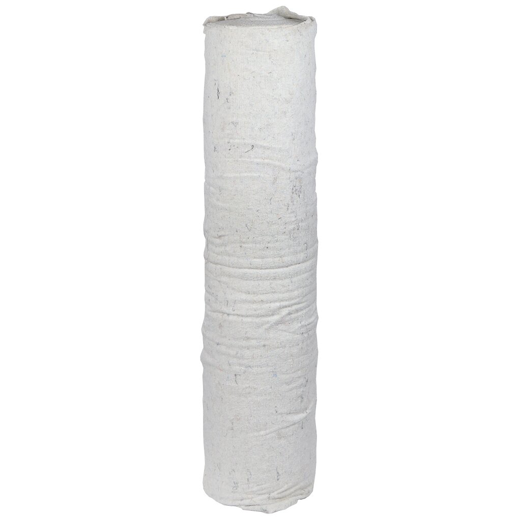 Ткань техническая хлопок, 50х1.6 м, в рулоне, стежок 2.5 мм, белая салфетка бытовая для пола хлопок 0 8х0 6 м в рулоне york белая 022230