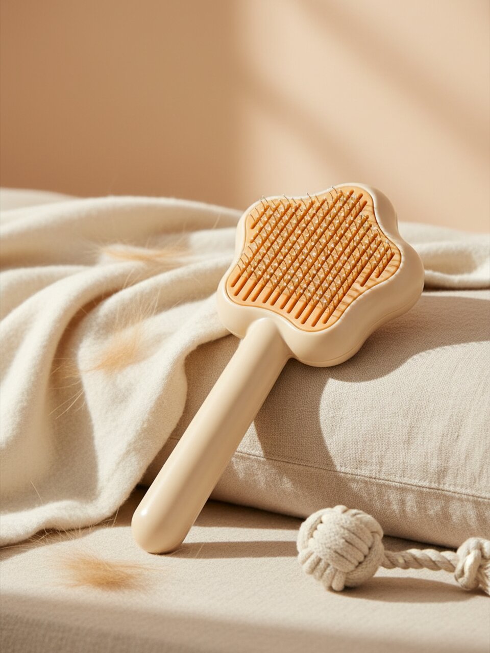 Щетка для вычесывания животных самоочищающаяся, звезда, 20х9.5х5 см, Y4-11397