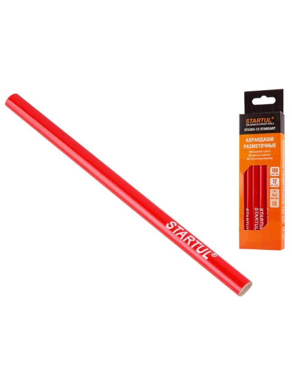 Карандаш малярный, 12 шт, 180 мм, Startul, Master, ST4303-12