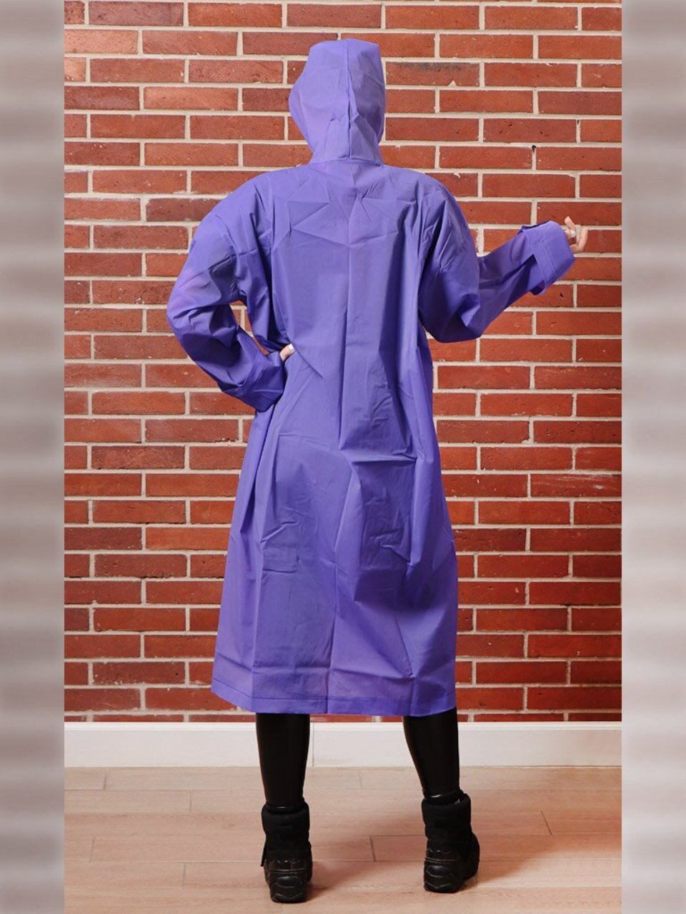 Дождевик пончо 65х110 см, с капюшоном, кнопки, EVA, 0.12 микрон, UNI, с застежкой-кнопками, в ассортименте, Y6-1827