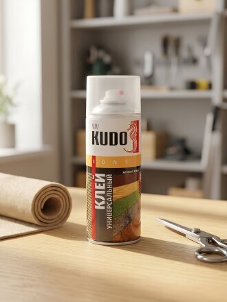 Клей аэрозоль KUDO, смоляной, водостойкий, однокомпонентный, 520 мл, KU-H311