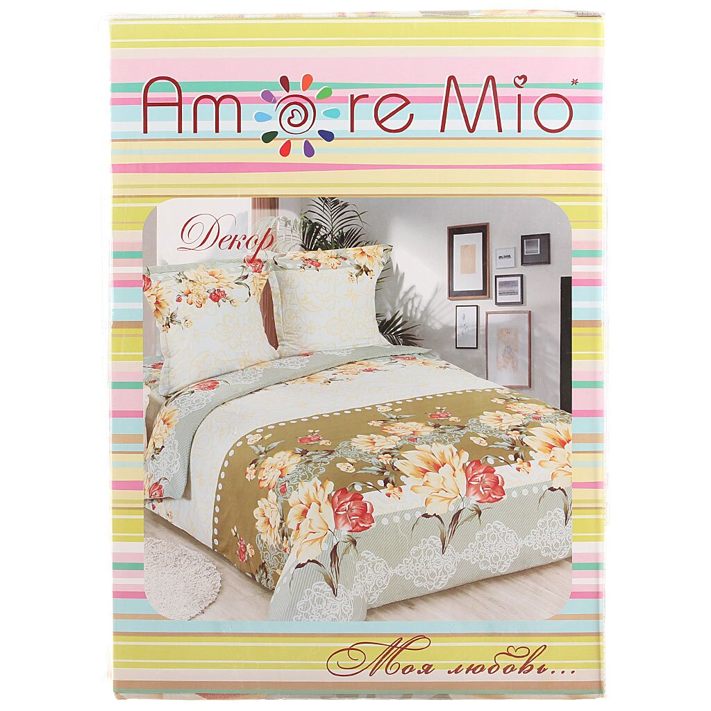 т КПБ Аморе Мио 2сп поплин (2н70*70, пр200*225, под180*215) Декор/70096