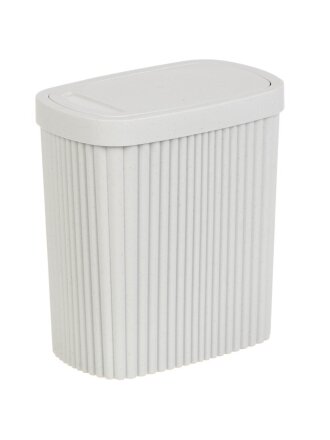 Контейнер для мусора пластик, 1.9 л, прямоугольный, светло-серый флэк, Econova, Velvet, 435204438