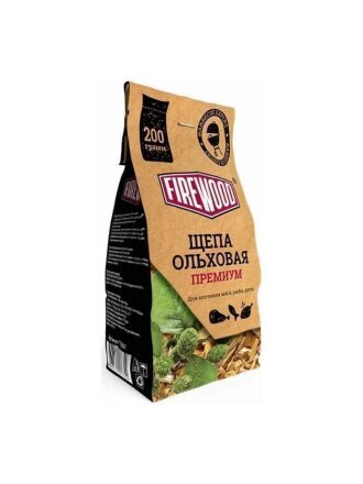 Щепа для коптильни 0.2 кг, ольха, Firewood, 110501