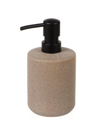 Дозатор для жидкого мыла Камень, керамика, 8х16 см, 380 мл, бежевый, CE2470AA-LD