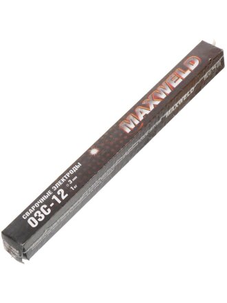 Электроды Maxweld, ОЗС-12, 3 мм, 1 кг, картонная коробка, сталь