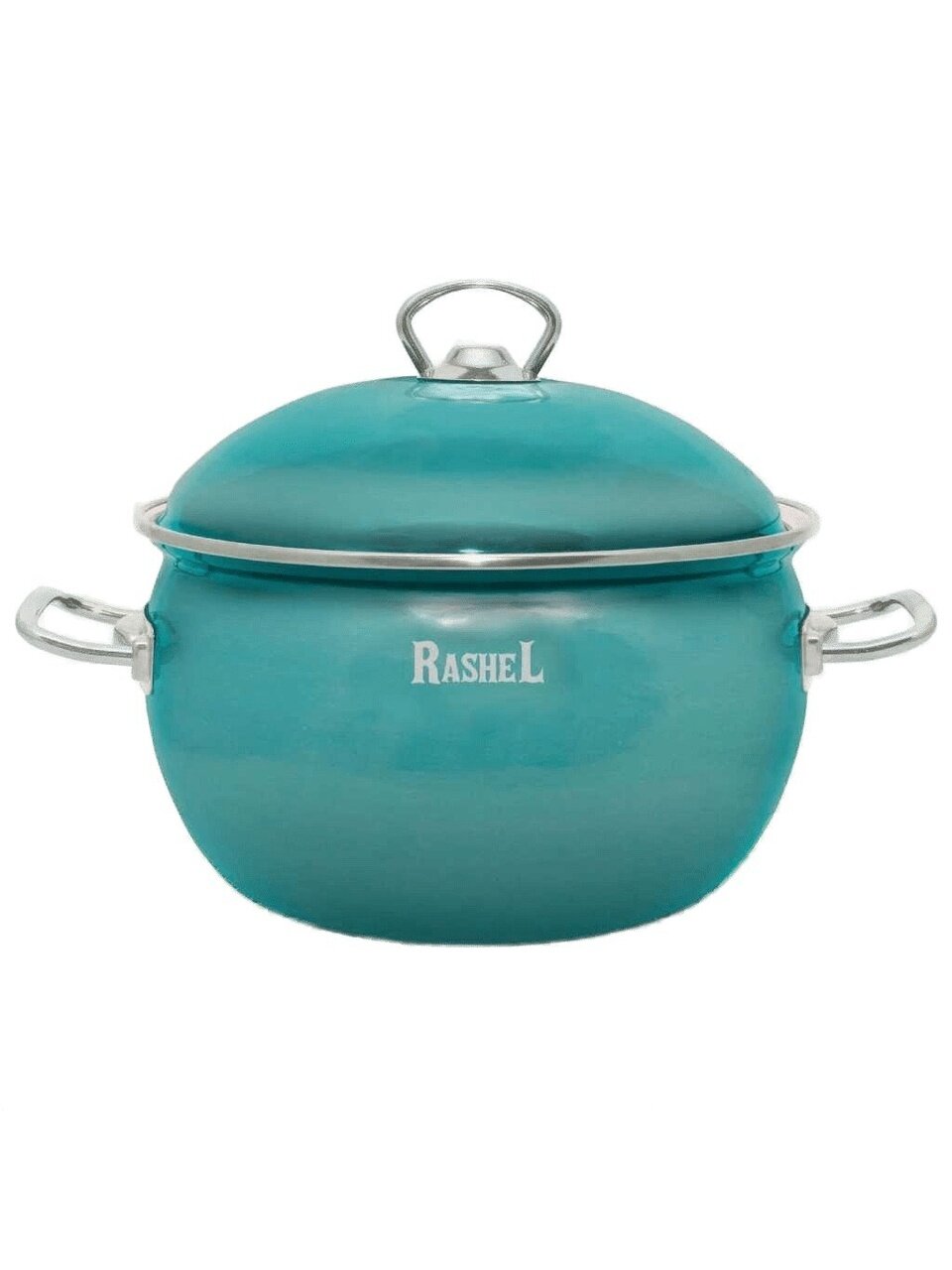 Кастрюля эмалированная сталь, 4 л, крышка сталь, RasheL, R1320, бирюзовая, индукция
