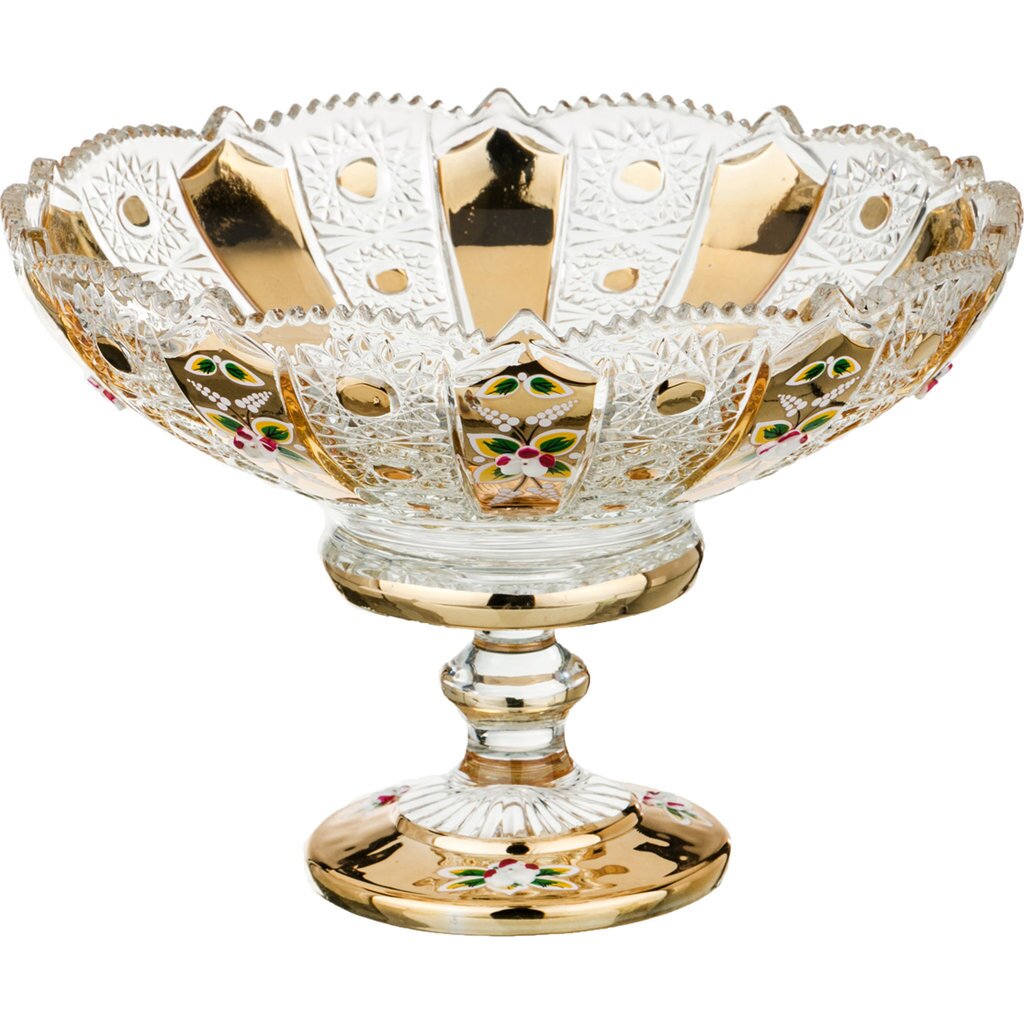 Фруктовница на ножке Lefard gold glass диаметр: 25 см. высота: 17 см, 195-106