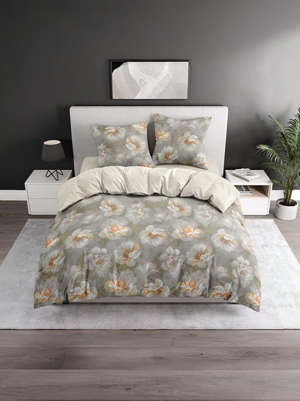 Постельное белье 2-спальное, простыня 215х220 см, 2 наволочки 70х70 см, пододеяльник 175х215 см, Bravo, поплин, Грис