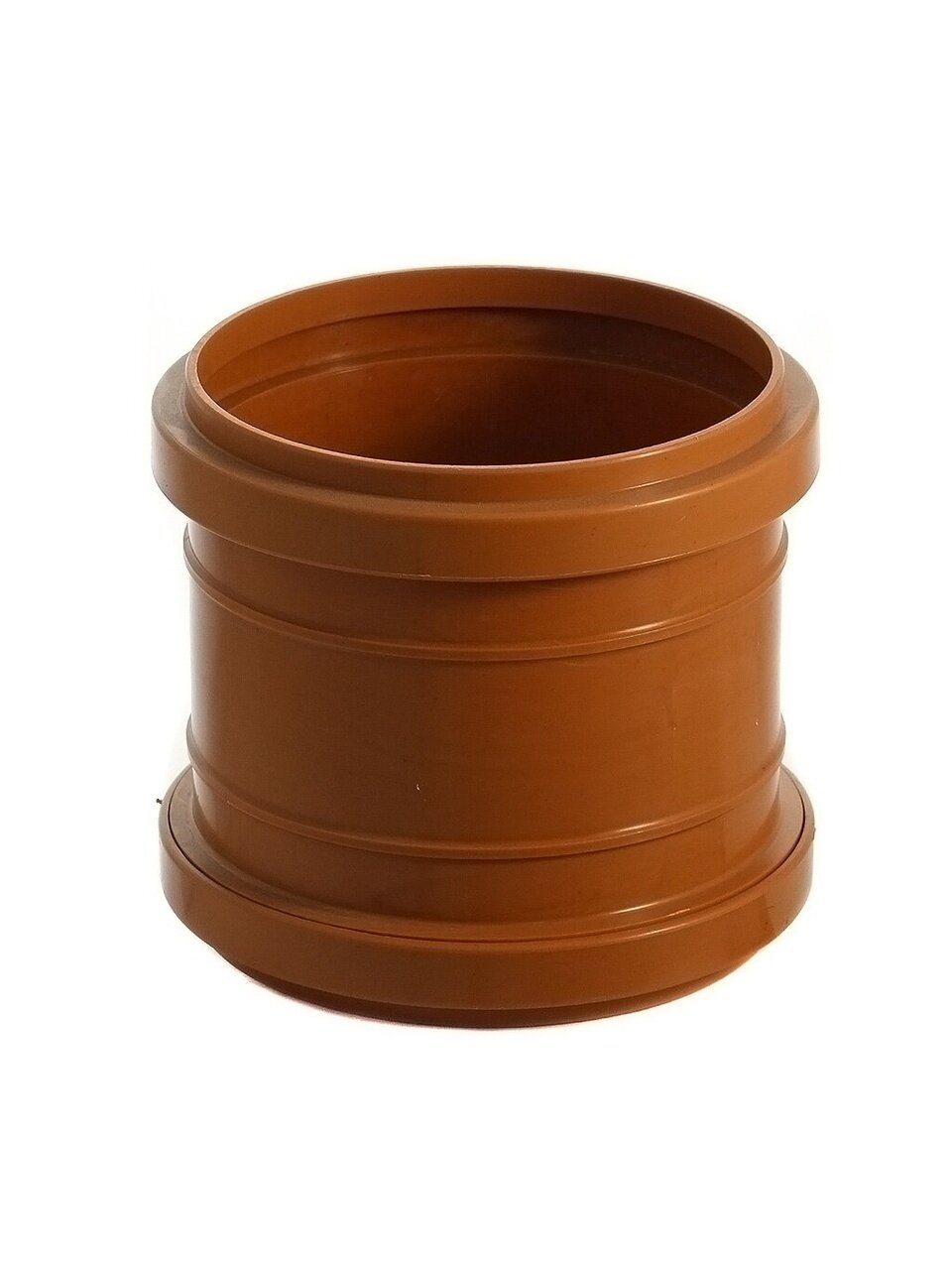 Муфта канализационная 160 мм, РосТурПласт, наружная, надвижная, полипропилен, рыжая, 36698