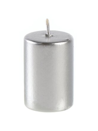 Свеча декоративная, 6х4 см, цилиндр, серебро, Evis, 13 8191 31 00