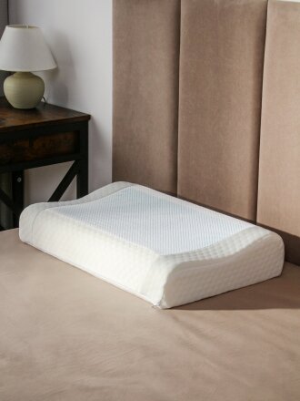 Подушка ортопедическая, 40 х 60 х 10/12, полиуретан, чехол полиэстер, кант, с эффектом памяти, мягкая, Silvano, Y8-2977