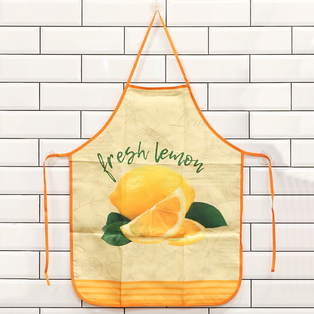 Фартук 60х80 см, 100% полиэстер, без кармана, Лимоны, T2020-88