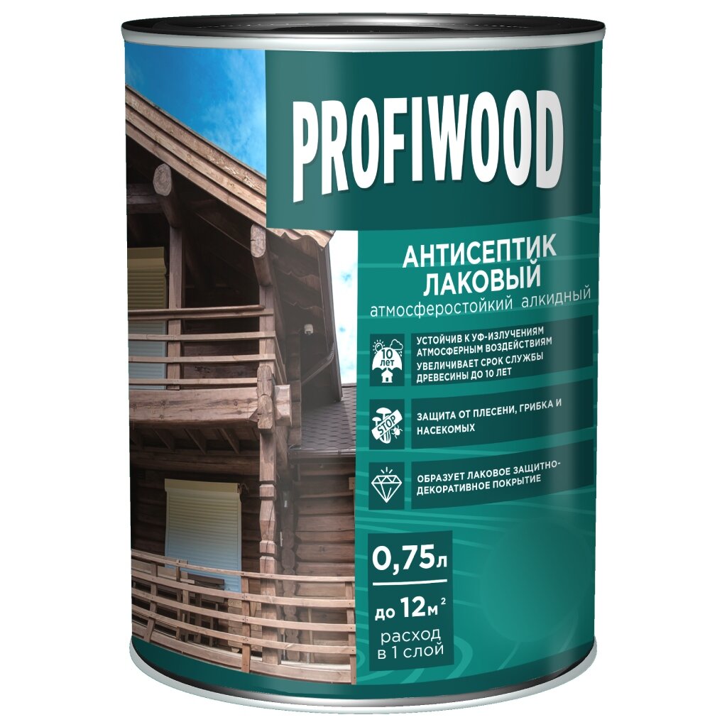 Антисептик Profiwood, для дерева, лаковый, бесцветный, 0.7 кг раствор деревозащитный profiwood фбс 255 10 кг
