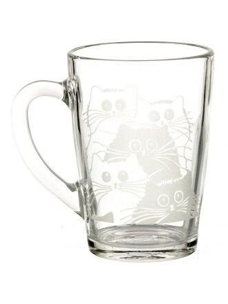 Кружка стекло, 300 мл, Коты, Glasstar, G1334