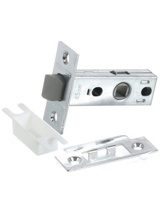 Защелка врезная Аллюр, L45-8-P CP, 12332, язычок пластиковый, 25 мм, язычок пластик, хром