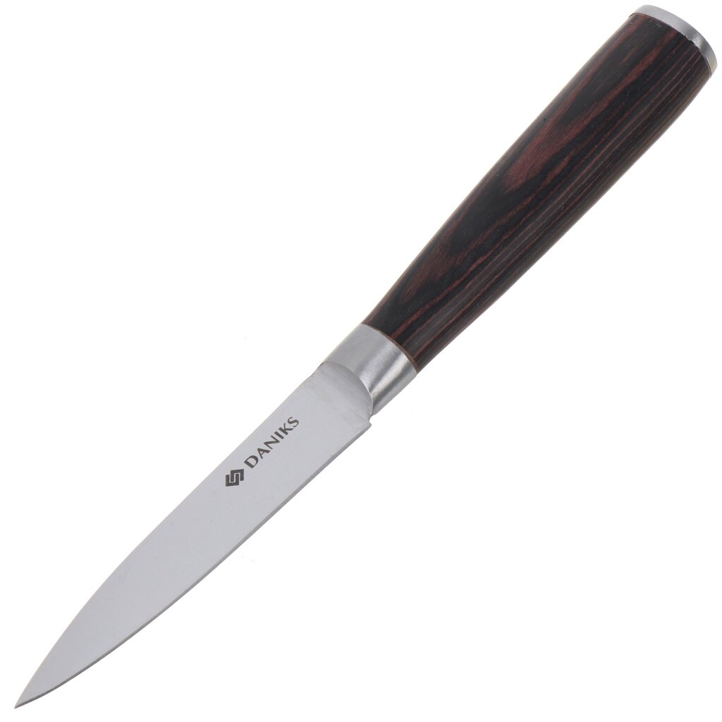 Нож кухонный Daniks, Madera, для овощей, нержавеющая сталь, 9 см, рукоятка пластик, JA20201783-5 кухонный нож для чистки овощей ladina
