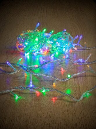 Гирлянда 300 ламп, 1.5х2.5 м, 8 режимов, Занавес, свет мультиколор, прозрачная, сетевая, Y4-5649