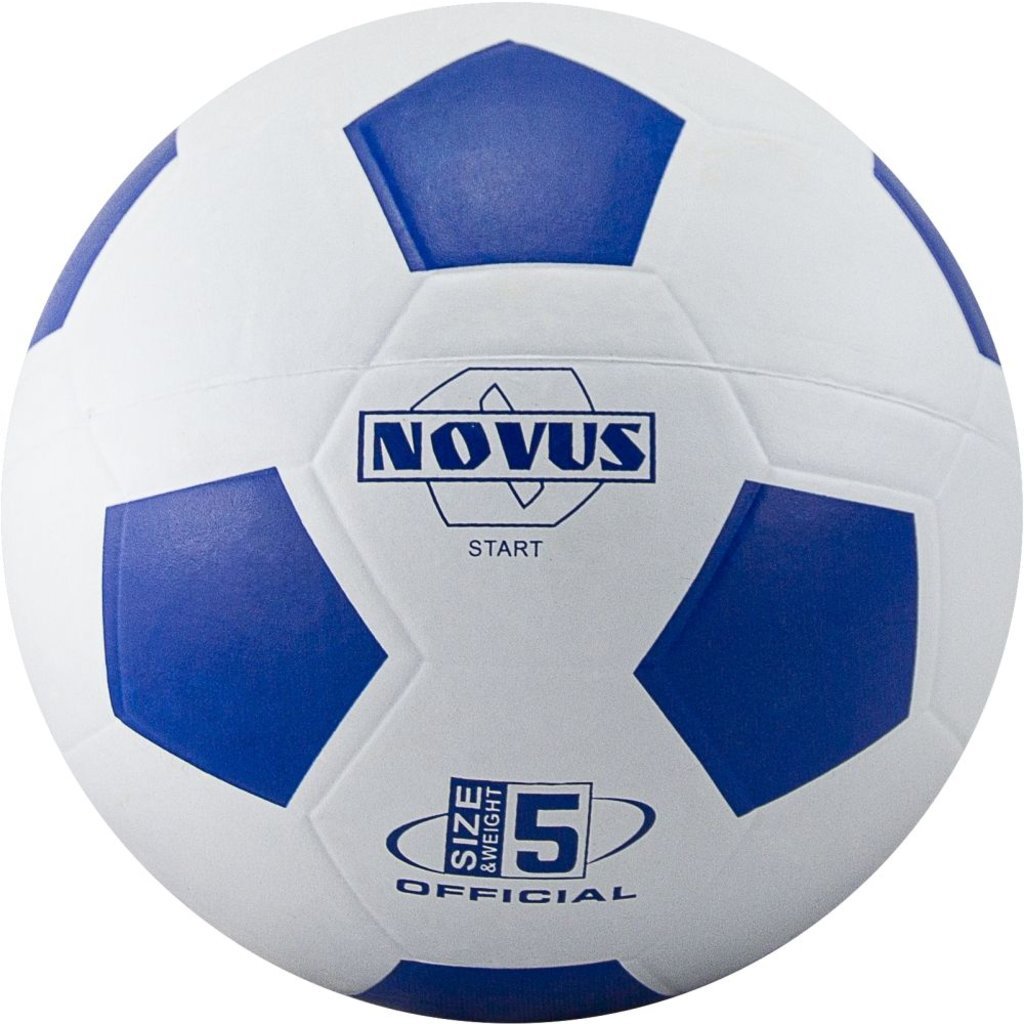 Мяч футбольный Novus START, резина, бел/син, р.5, 32 п, окруж 68-71, 00-00002260