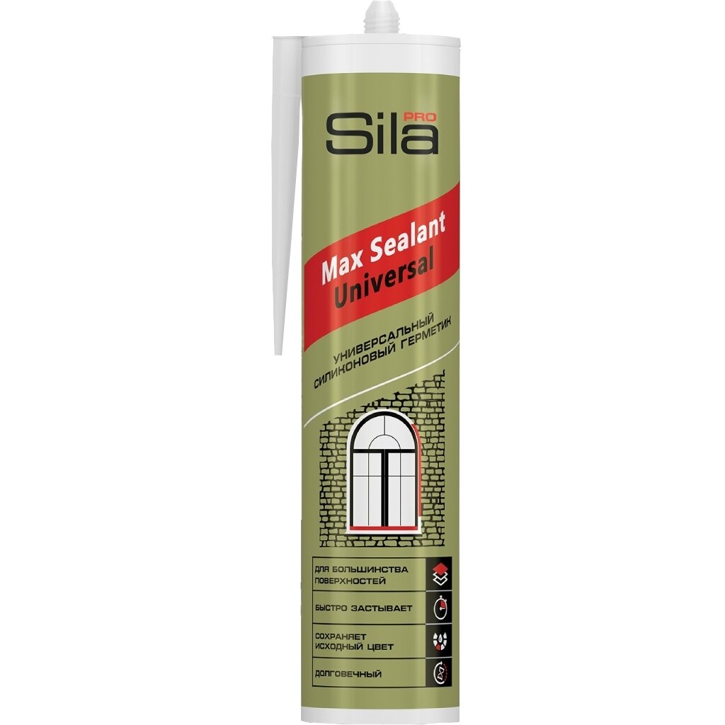 Герметик силиконовый универсальный SilaPro Max Sealant SSUWH0290 280 мл белый 339₽