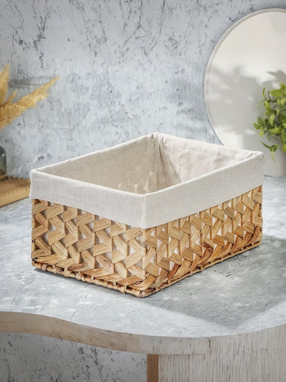 Корзина 34х24х16 см, прямоугольная, плетеная, B090099