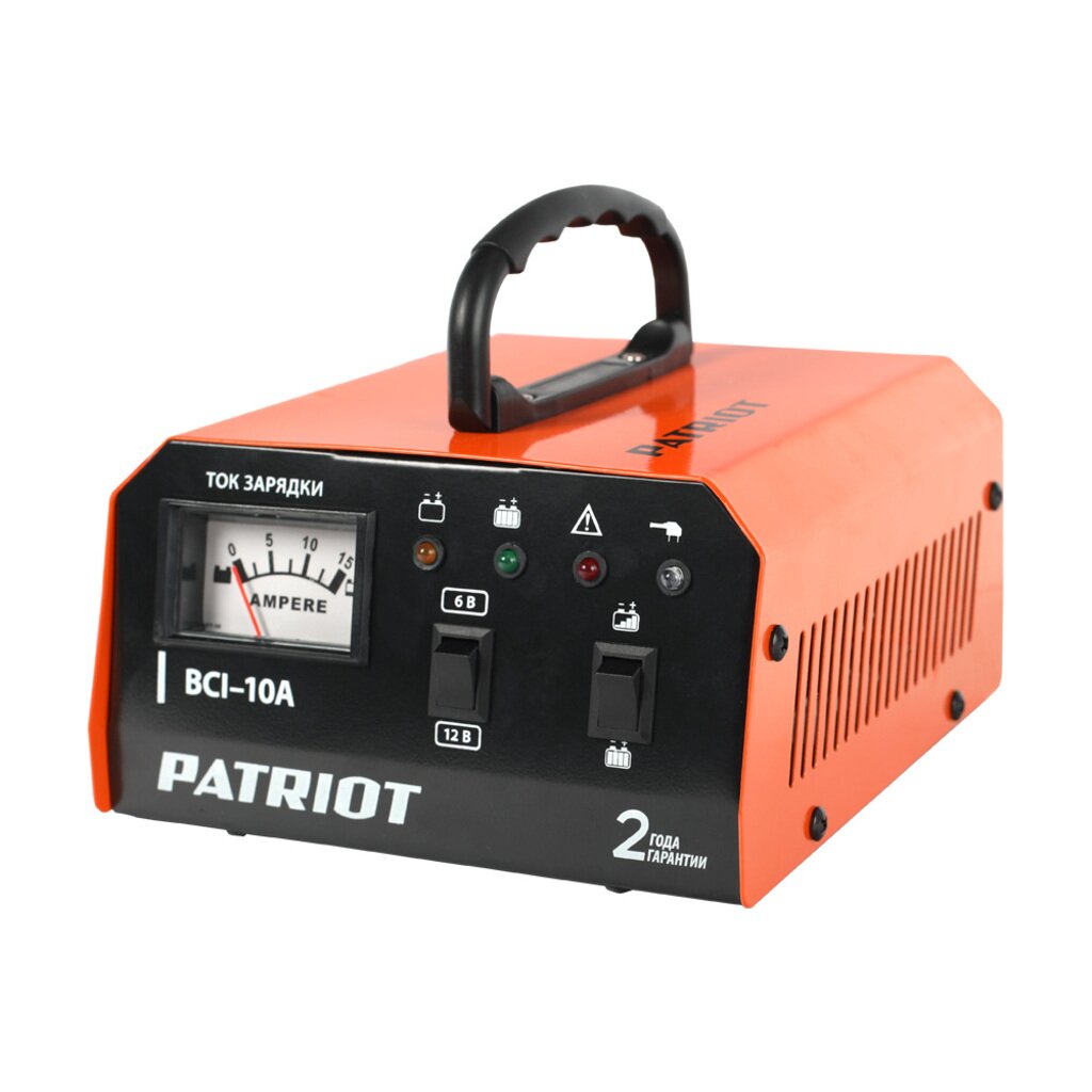 Зарядное устройство Patriot, BCI-10A, 400 В, 10 А, WET, AGM, GEL, 650303410 зарядное устройство patriot gl210 21 в 2 2 а li ion 180301002
