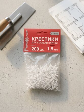 Крестики для плитки 1.5 мм, 200 шт, Remocolor, 47-0-015